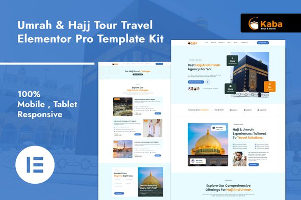 Kaba – Umrah and Hajj Tour Travel Elementor Pro Template Kit